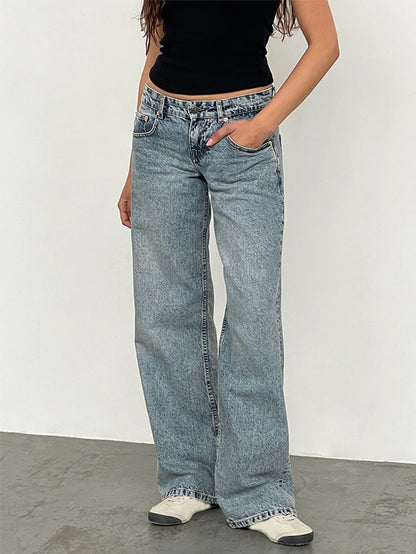 2024 neue Y2K Hohe Taille Baggy-Jeans Für Frauen Mode Lose Denim Breite Bein Hosen Casual Weibliche Kleidung XS-XL Drop verschiffen