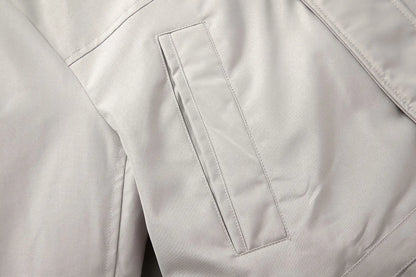 Compass Top Patch Italian Luxury Style  men's Solid color pointy collar single-breasted quilted jacket Nylon Grade 3 waterproof.