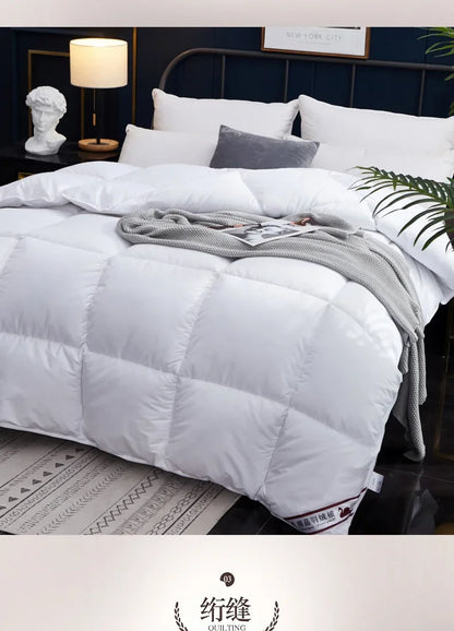 Winter Quilted Quilts Blanket 95% White Goose Down Soft Goose Down Warm Winter Duvet 거위털 이불 구스이불 거위Size King Twin Cover.