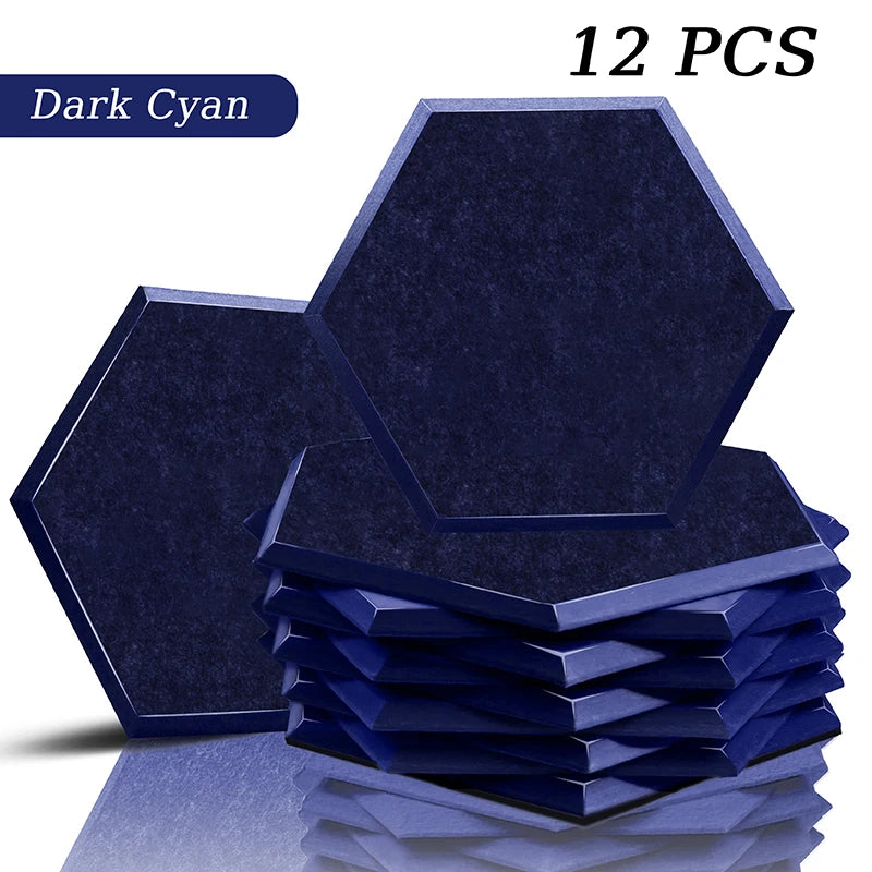 TOUO Sound Absorbing Panel 12 Pcs Studio Acoustic Panel High Density Insulation Acoustic Treatment Drum Room Wall Soundproofing