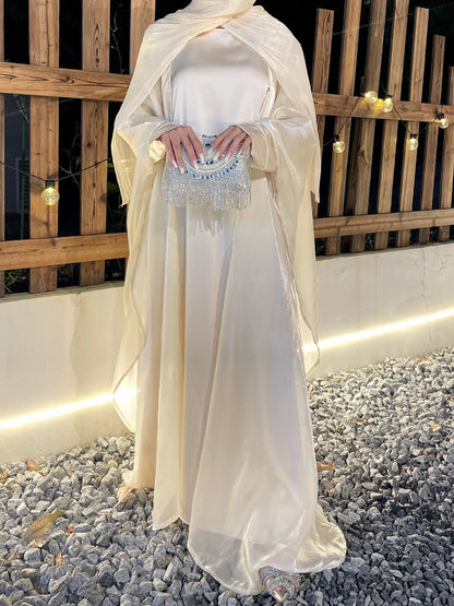 Muslim Eid Women 2 Piece Suit Dress Open Abaya Modest Dresses Ramadan Long Robe Abayas Caftan Kaftan Vestidos 2025 Ensemble.