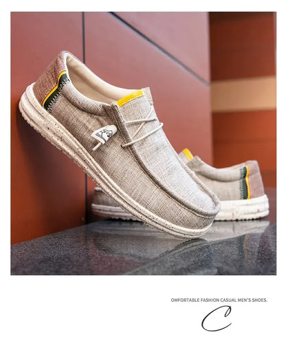 Men's Loafers Designer Slide in Low Cut Sneakers Casual Boat Shoes Comfortable Walking Flat Shoes Breathable Canvas Shoes 2025