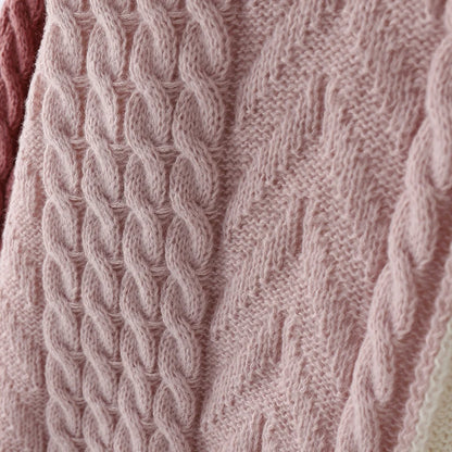 ZANZEA 2025 Autumn Patchwork Sweaters Women Pullovers Kintted Jumper Stylish Long Sleeve Winter Sweater O Neck Jumper Streetwear.