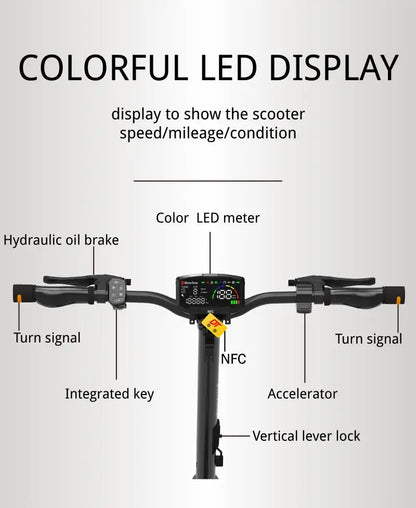 DriveTron DT06 E-Scooter 1900W Peak Power 60V18.2AH Battery 11*11‘’ Fat Tire Adult Electric Scooter.