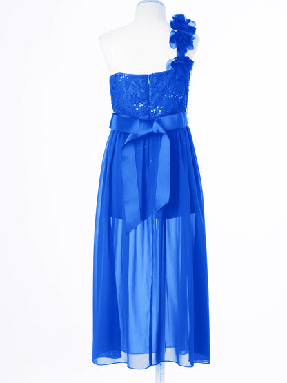 Elegantes Partykleid für Mädchen, Hochzeit, Geburtstag, Abschlussball, Bühne, Festzug, glänzende Pailletten, Perlenapplikation, Spitze, Chiffon, Overall-Kleider