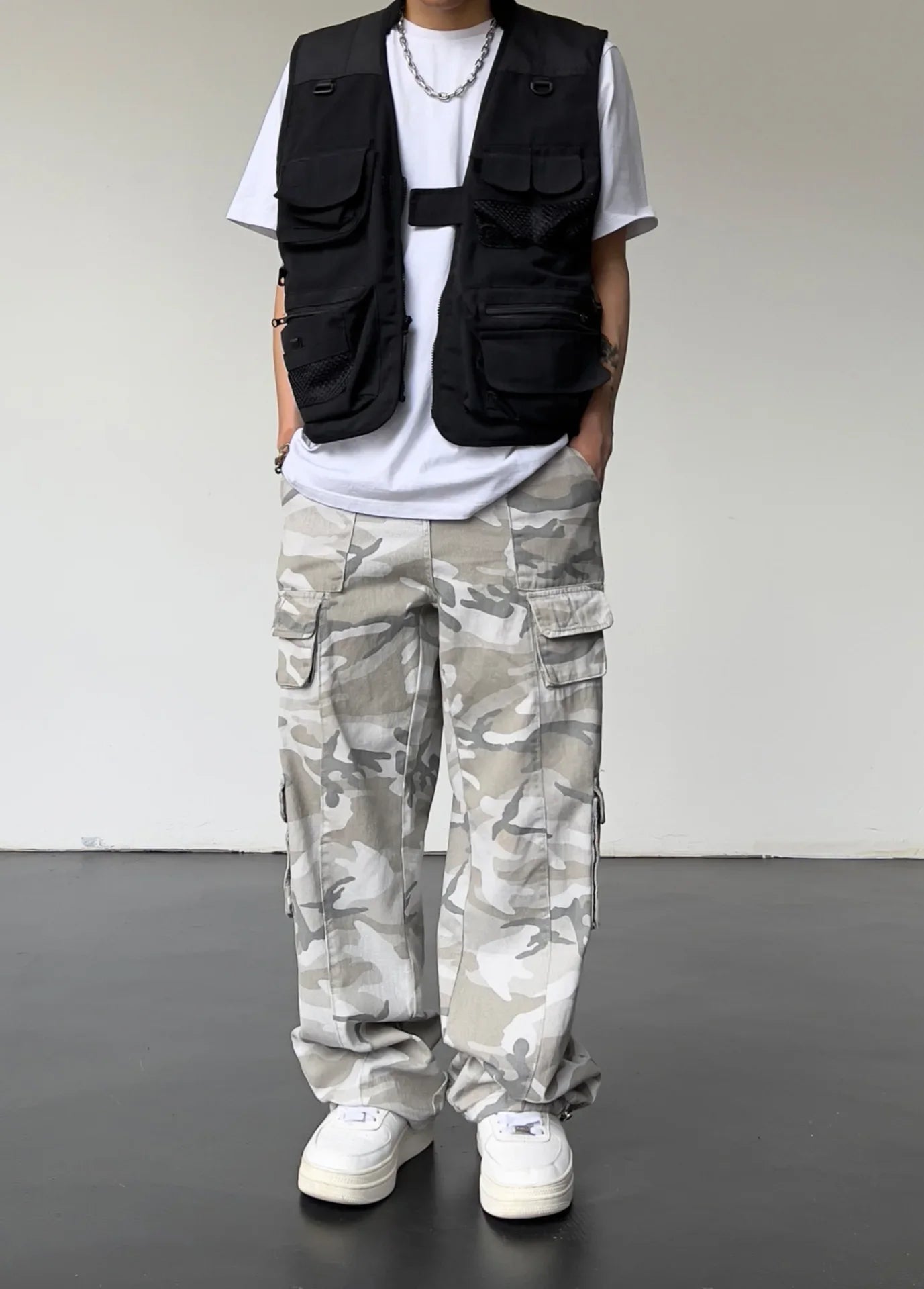 Vintage Amerikanischen Stil Camouflage Hosen männer Lose Gerade Bein Cargo Hosen Casual Hosen Hip Hop Streetwear Waschen.