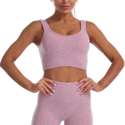 Women's Three-Piece Sportswear Set Yoga Fitness Leisure Sports Bra Pants Set Comfortable Breathable Gym Workout Outfit