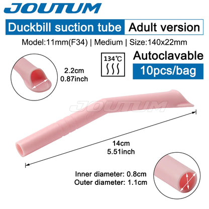 10pcs Dental Autoclavable Strong Suction Tips Dental Duckbill Evacuation Tips Aspirator Saliva Tube Suction Tips Dental Material.