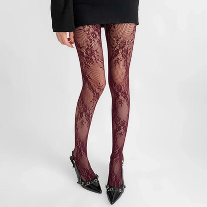 2025 New Tights Women Sexy Lace Floral Thigh High Stockings Pantyhose Lingerie Hosiery Mesh Fishnet Stockings Women Tights