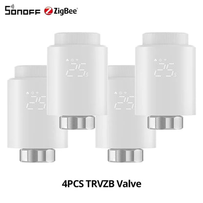 Sonoff TRVZB Zigbee 3.0 Thermostatic Radiator Valve Smart Home Temperature Control Support Alexa Google ZHA MQTT Ewelink