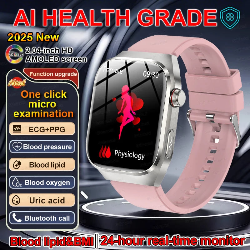 SmartWatch Voice Call Push reminder Physical examination Health Watch Blood Pressure UricAcid Blood Oxygen ECG Sport Smart watch
