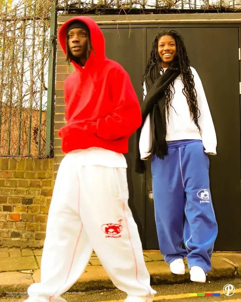 Streetwear PROTECT Mode Brief Stickerei Lose Jogginghose männer Und frauen Y2K Harajuku Hip-Hop Gothic Casual Joker Hosen.