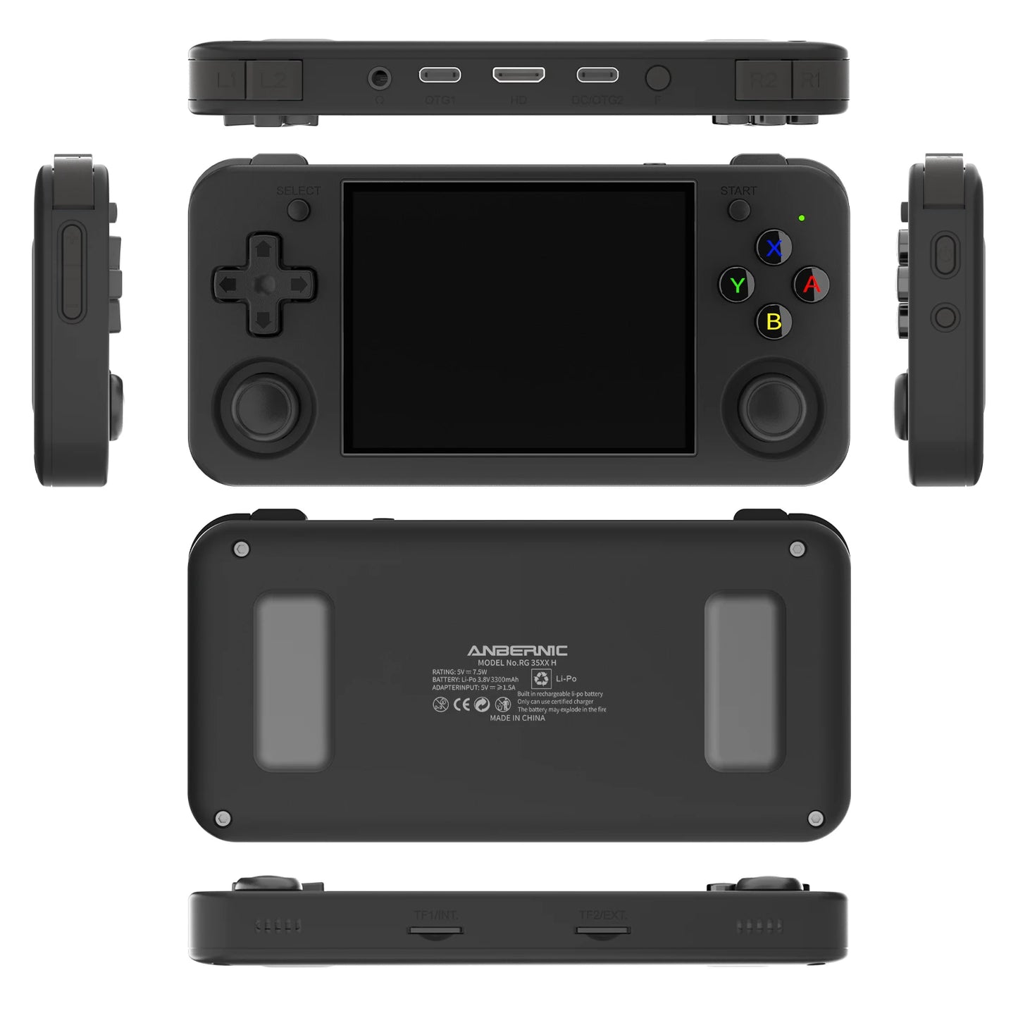 ANBERNIC RG35XX H Hand-held Consoles For Playing Video Games 3.5-inch IPS 640*480 Screen Retro Game Player 3300 mAh Battery.