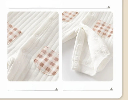 Neugeborenen Baby Overall Kleidung Winter Verdickt Strampler Jungen Mädchen Nette Stickerei Bär Body Herbst Kleidung 0-1-3-6M.