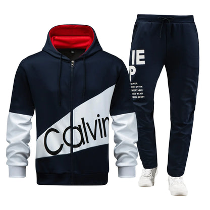 Herren-Sportbekleidung, Kapuzen-Cardigan-Set, europäische Größe, schmale Passform, Freizeitkleidung, koreanischer Stil, Sportanzug, bequem, atmungsaktiv.