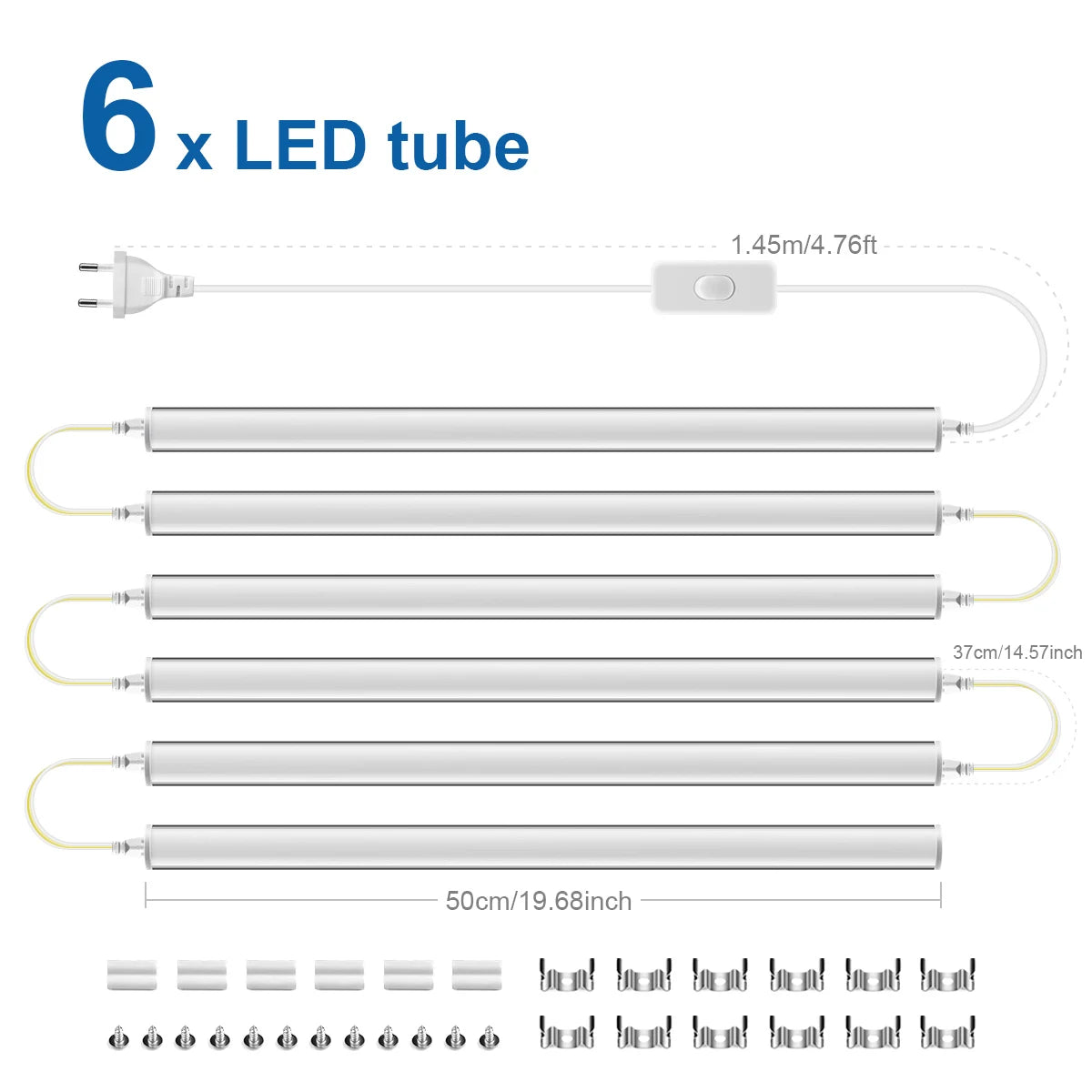 1.64FT T5 Light Bulbs Tube led 220V 110V 230V 50CM with Switch Power Cord Bar Lamp Kitchen Ceiling Home Decoration ampolleta led.