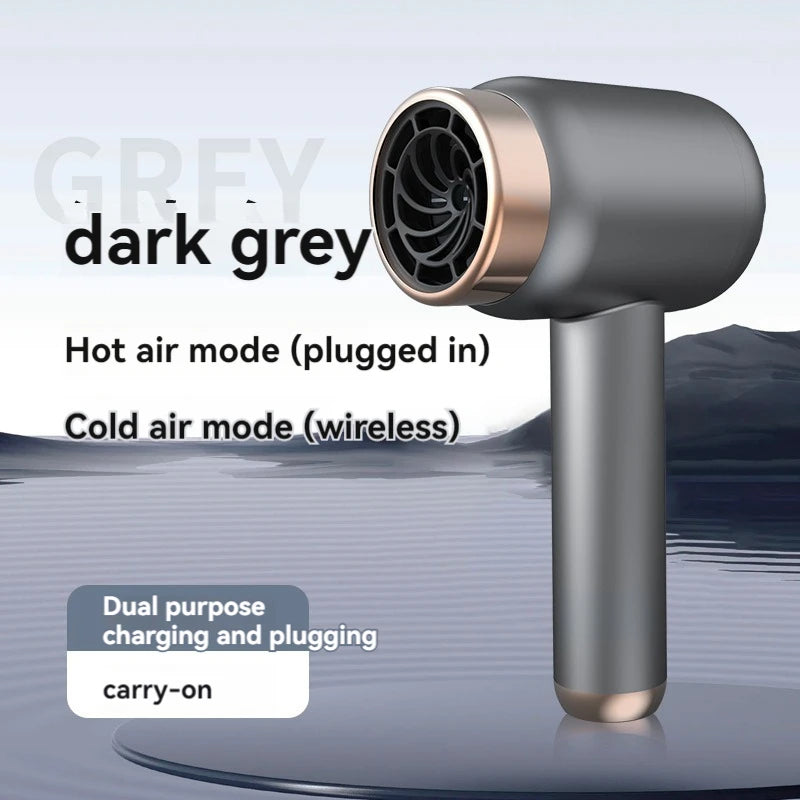 Wireless charging hair dryer for household use, high-speed negative ion hair dryer, high-power bladeless hair care, quick drying