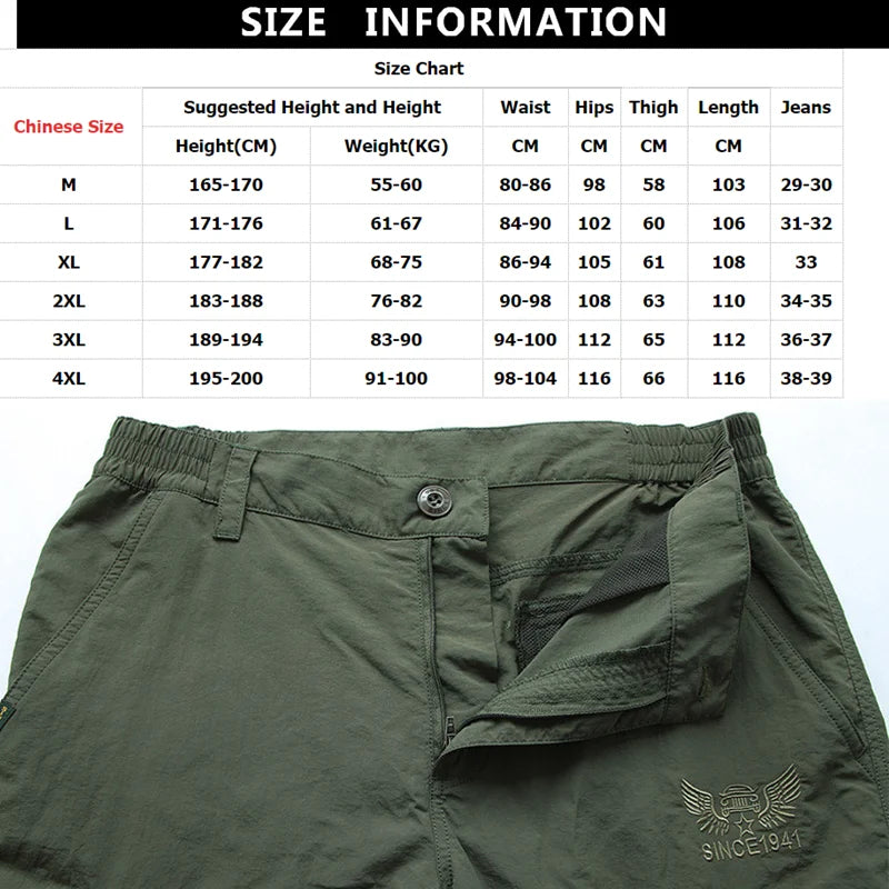 Summer Casual Lightweight Army Military Long Trousers Male Waterproof Quick Dry Cargo Camping Overalls Tactical Pants Breathable.