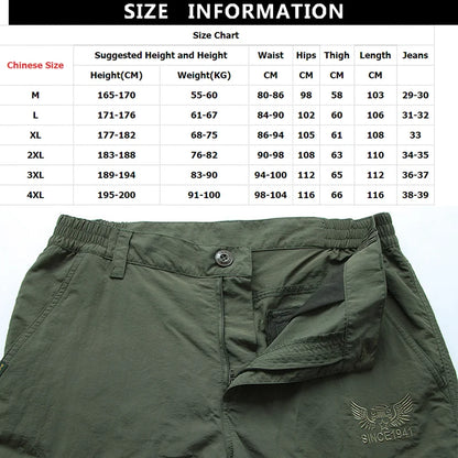 Summer Casual Lightweight Army Military Long Trousers Male Waterproof Quick Dry Cargo Camping Overalls Tactical Pants Breathable.
