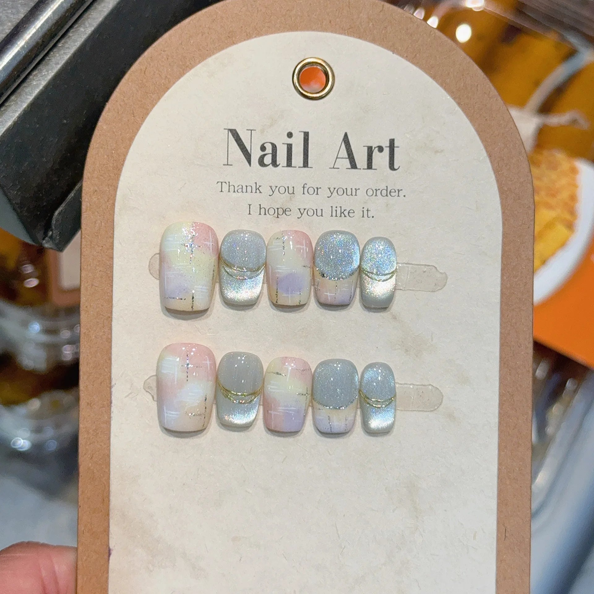 10Pcs French Handmade Press on Nails White Flower Fake Nails Wearable Stick-on Nails Full Cover False Nail Накладные Ногти 네일팁.