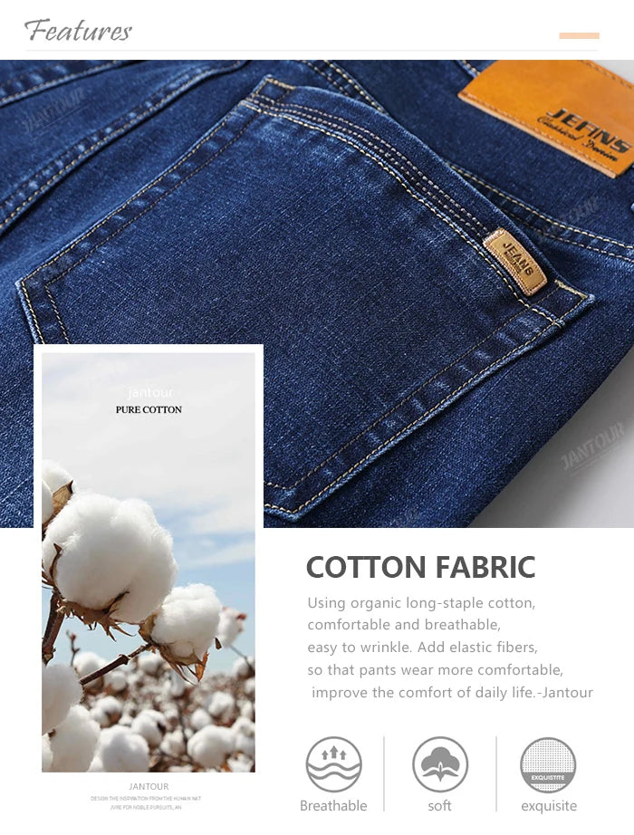 Baumwolle Herren Jeans Denim Hosen Marke Klassische Kleidung Overalls Gerade Hosen für Männer Schwarz Oversize Große Größe 35 40 42 44 46.