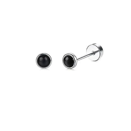 2PCS/Set Stainless Steel Heart Moon Earbone Stud Screw Ball Stud Earrings for Women Fashion Ear Tragus Cartilage Body Piercing.