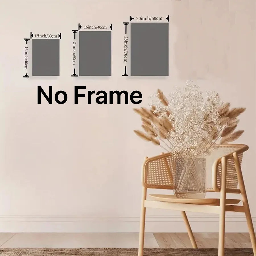 3 Pcs/Set Modern Abstract Wall Arts Beige Bohemian Canvas Mid-Century Piece Posters Geometric Line Printed Painting, No Frame.