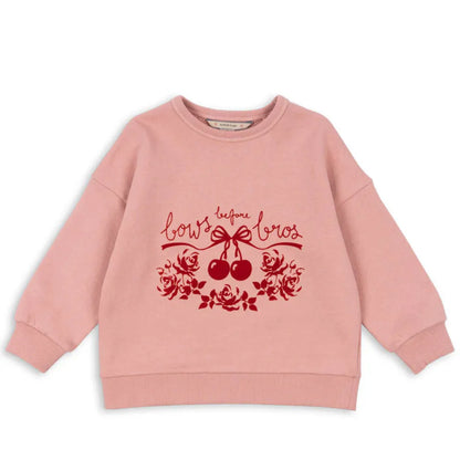 Konges Slojd AW Baby Girls Sweatshirts + Pants 2 Pcs Sets Lambswool Cherry Jackets Kids Clothes Girls Print Dresses Coats 1-9Yrs