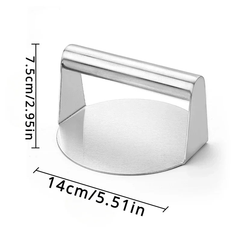 Stainless Steel Smash Burger Press Hamburger Patties Meat Masher Circular Meat Press Mold for Deli Meats Kitchen Accessories.