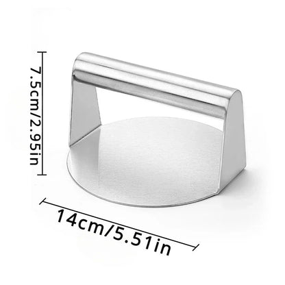 Stainless Steel Smash Burger Press Hamburger Patties Meat Masher Circular Meat Press Mold for Deli Meats Kitchen Accessories.