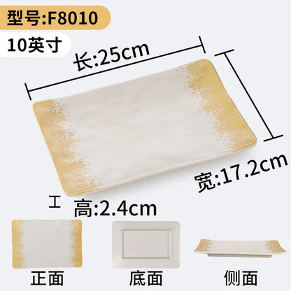 1Pc Thickened Melamine Tableware Not Easily Broken Plastic Barbecue Plate Merchant Dining Plate Household Kitchen Accessories