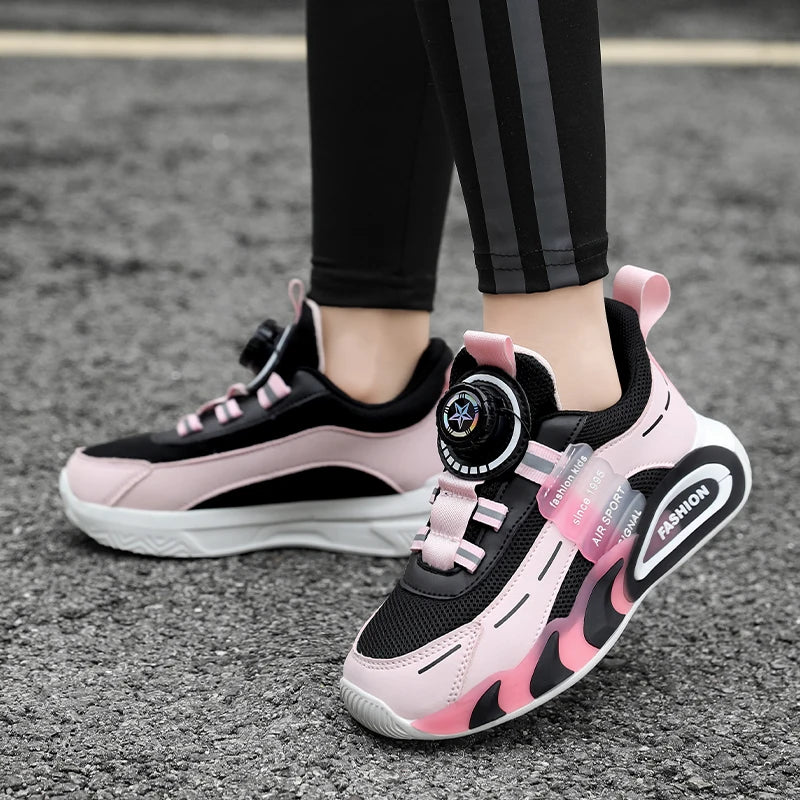 Cute Pink Girls' Summer Breathable Walking Shoes Lightweight Kids Fashion Sneakers for Outdoor Sports Tennis.
