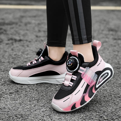 Cute Pink Girls' Summer Breathable Walking Shoes Lightweight Kids Fashion Sneakers for Outdoor Sports Tennis.