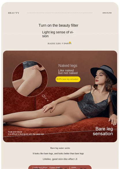 Winter Thermal Pantyhose Women Thicken Stockings Fake Translucent Pantyhose Fleece Lined Tights High Waist Elastic Wool Socks