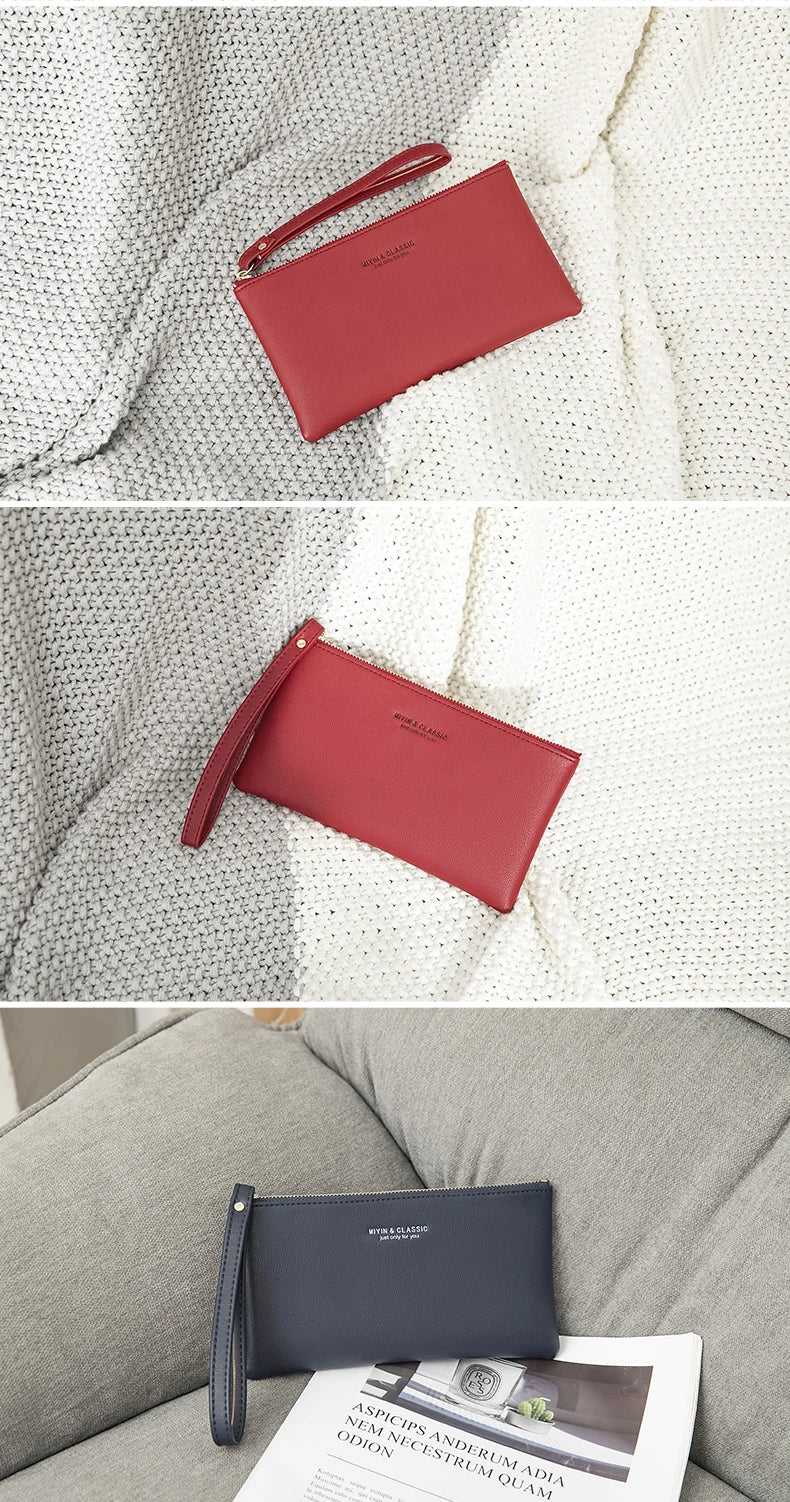 MIYIN Women's Purse long ultra-thin credit card bag minimalist zero purse thin large capacity zipper hold bag handbag purse girl