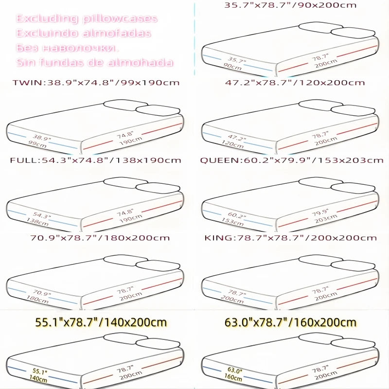 Kuup Fashion Queen Size Mattress Protector Waterproof Quilted Fitted Sheet Solid Color Bed Cover - No Pillowcase Included.