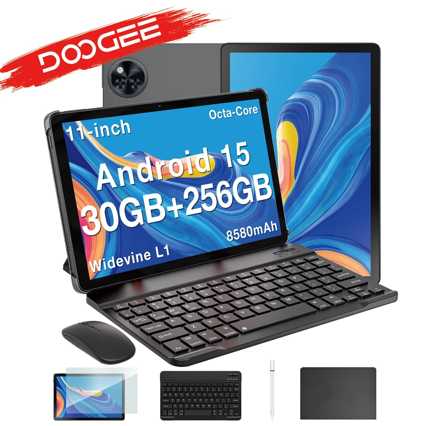 Global Version Doogee U11 Pro Android 15 Tablet Pc 11 Inch Ultra-Clear 90Hz Display 30Gb(6+24) 256Gb 8580Mah Battery Tablet.