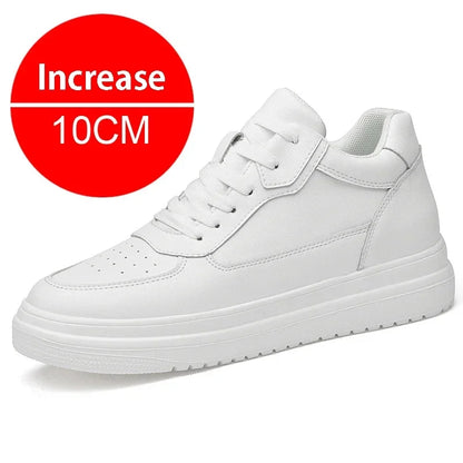 Männer Aufzug Schuhe Höhe Erhöhen Turnschuhe Schuhe für Männer 10 cm Sport Casual Schuhe Unsichtbare Innere Erhöhung 8 cm Weiße Schuhe