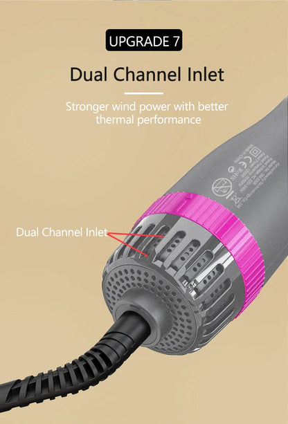 Hot Air Hair Brush Kinseibeauty 2 In 1 Hair Dryer Styling Brush Negative Iron Generator Curling Straight 1200W Hair Dryer.