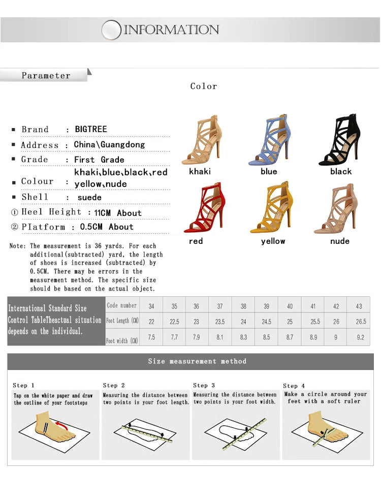 BIGTREE Shoes Roman Style High Heels Woman Pumps Stiletto Heels 11 Cm Women Heels Sexy Party Shoes Hollow Out Women Sandals 2025.