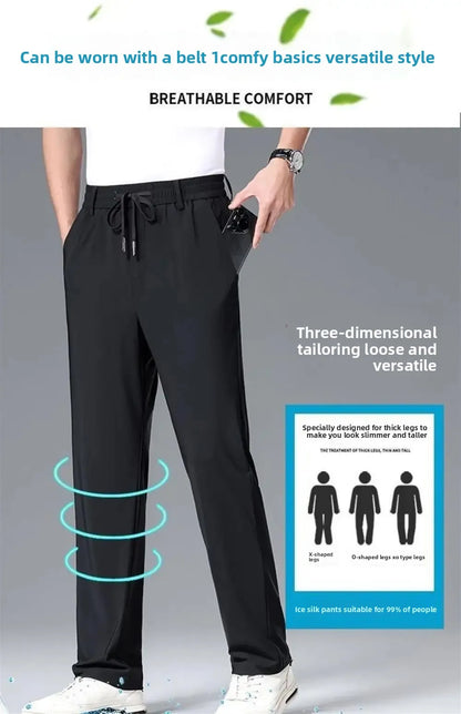 Lässige Herrenhose mit geradem Bein, verschleißfeste Arbeitskleidung für Büro und den täglichen Gebrauch, elastische Taille, lange Sport- und Freizeithose.