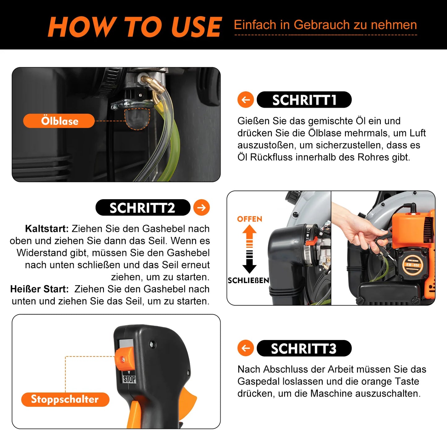 65 CC 2-Takt-Laubbläser mit Gasbetriebenem Rucksack, kommerzielles Rasengrasgebläse für Gras