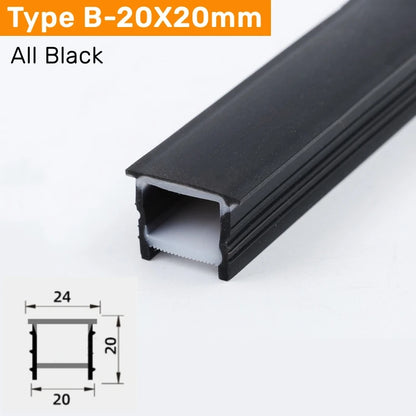 Recessed Black Silicone Tube LED Neon Light Flexible Rope Channel Diffuser WS2811 WS2812B Outdoor Waterproof Ribbon Strip Lights