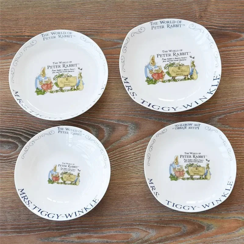 Bone china rabbit series dinner plate ceramic soup plate vegetable plate.