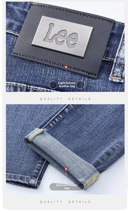 Lee Dex Jeans Men's Autumn/winter New Loose-fit Straight-leg Versatile Mid-age Men's Wear Business Casual Long Pants.