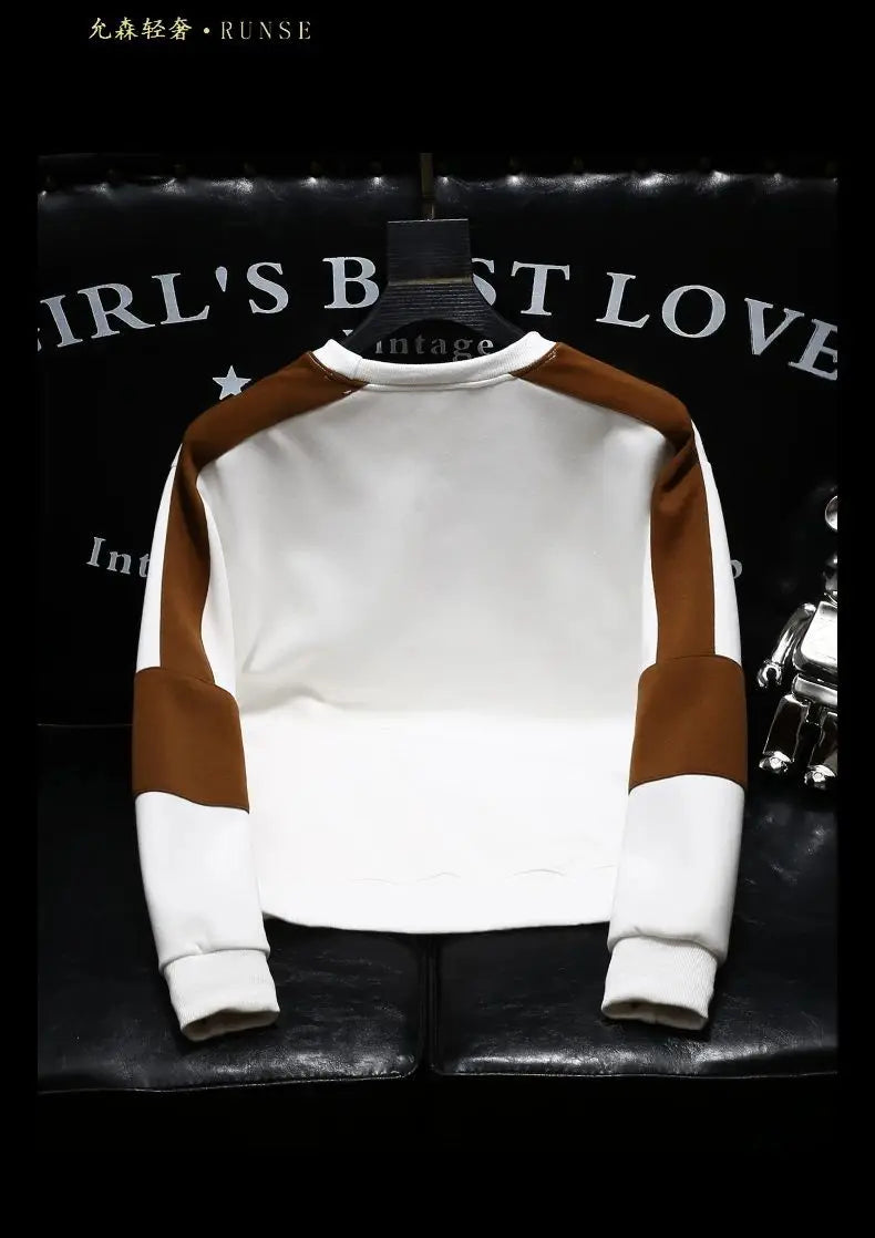 Kontrast Patchwork Plus Größe Trend Hoodies Sweatshirts männer Frühling Herbst Langarm Harajuku Tops Mode Lässig Männer Kleidung.