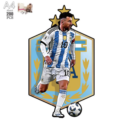 Soccer Player Wooden Puzzle for Football Fan Sports Star Wood Jigsaw Advanced Difficulty A3 A4 Size Puzzles