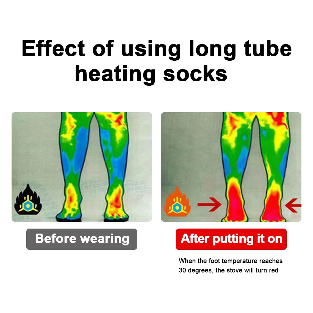 Electric Heating Socks 3 Level Temperature Winter Heating Socks Cold-Proof Winter Warm Thermal Socks for Cycling Camping Skating.