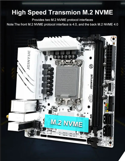 JGINYUE B760i Motherboard LGA 1700 Support Intel Core 12th 13th DDR4 3200mhz RAM Latest mini itx B760i-GAMING.