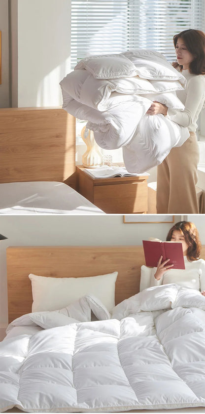 KDJEIKZ  Winter Cotton Goose Down Quilt Five-Star Hotel Duvet Super Soft Fluffy Queen King Full Size Four Seasons Duvets Blanket.